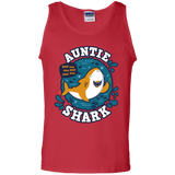 T-Shirts Red / S Shark Family Trazo - Auntie Men's Tank Top