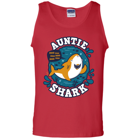 T-Shirts Red / S Shark Family Trazo - Auntie Men's Tank Top
