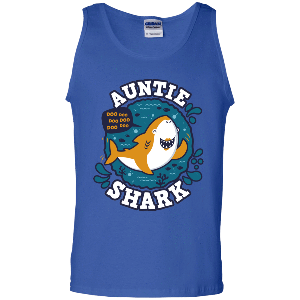 T-Shirts Royal / S Shark Family Trazo - Auntie Men's Tank Top