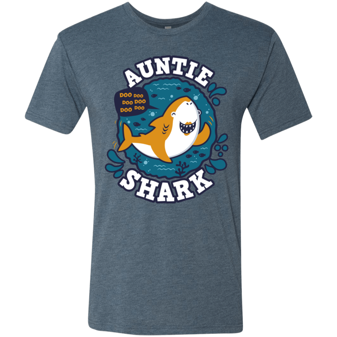 T-Shirts Indigo / S Shark Family Trazo - Auntie Men's Triblend T-Shirt