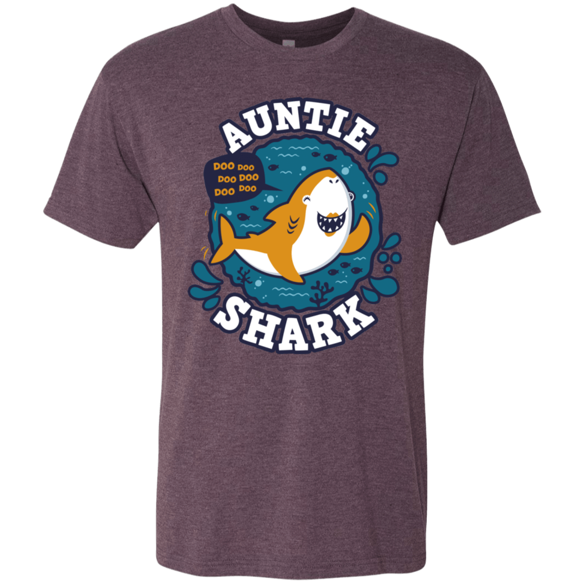 T-Shirts Vintage Purple / S Shark Family Trazo - Auntie Men's Triblend T-Shirt