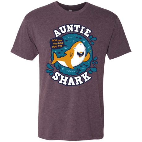 T-Shirts Vintage Purple / S Shark Family Trazo - Auntie Men's Triblend T-Shirt