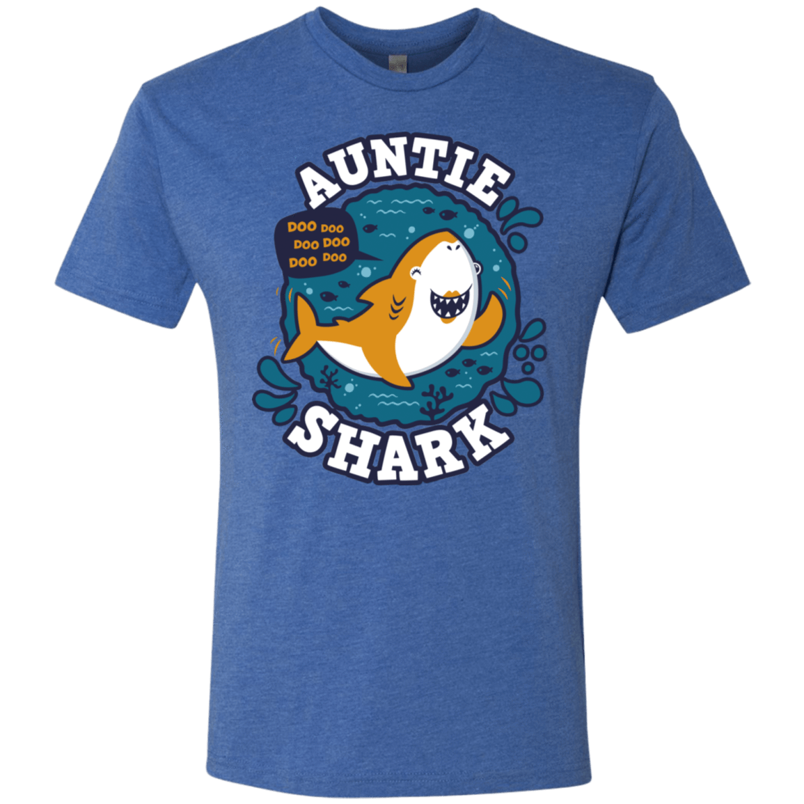 T-Shirts Vintage Royal / S Shark Family Trazo - Auntie Men's Triblend T-Shirt