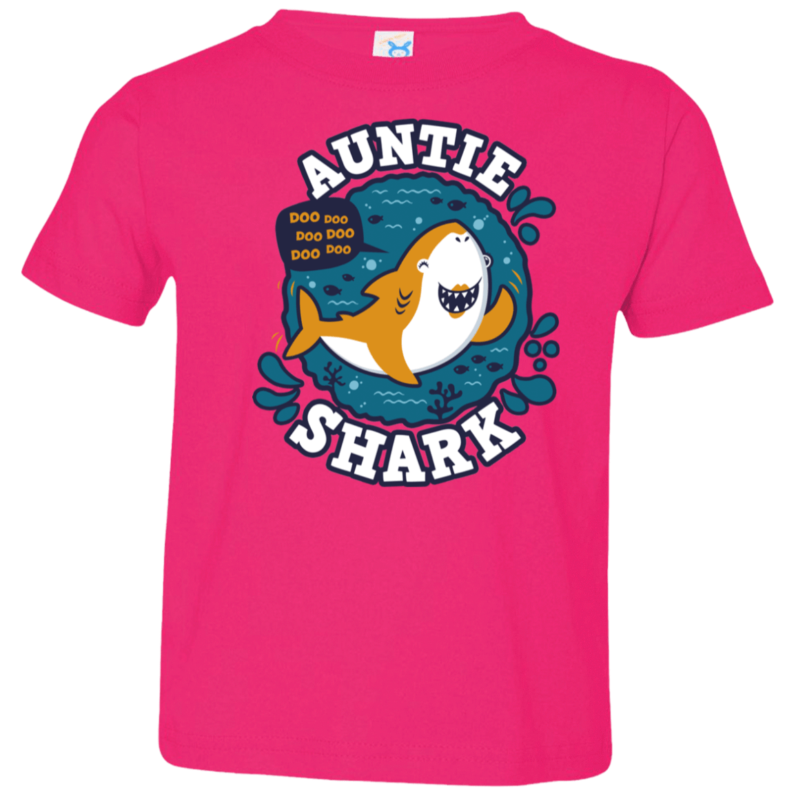 T-Shirts Hot Pink / 2T Shark Family Trazo - Auntie Toddler Premium T-Shirt