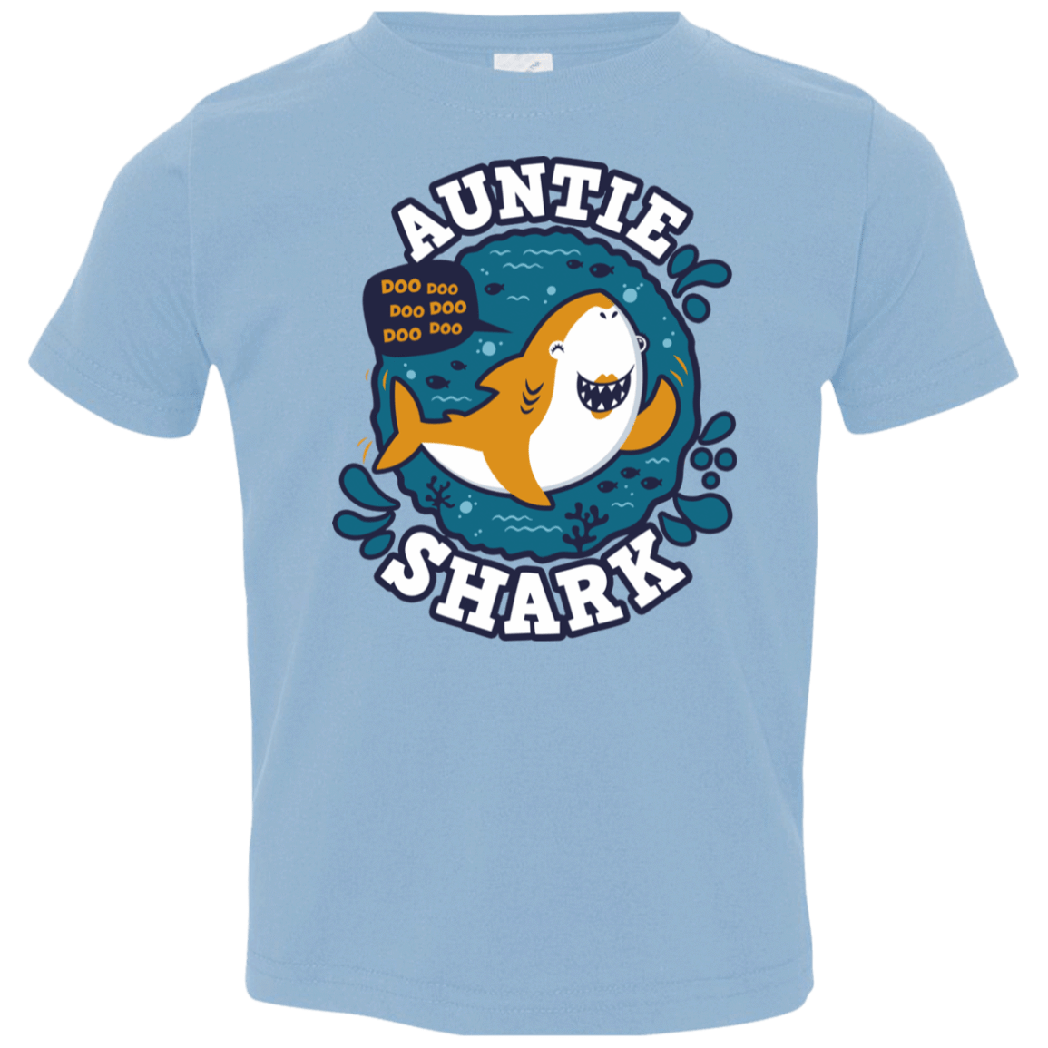 T-Shirts Light Blue / 2T Shark Family Trazo - Auntie Toddler Premium T-Shirt