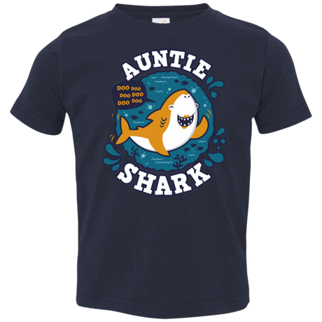 T-Shirts Navy / 2T Shark Family Trazo - Auntie Toddler Premium T-Shirt