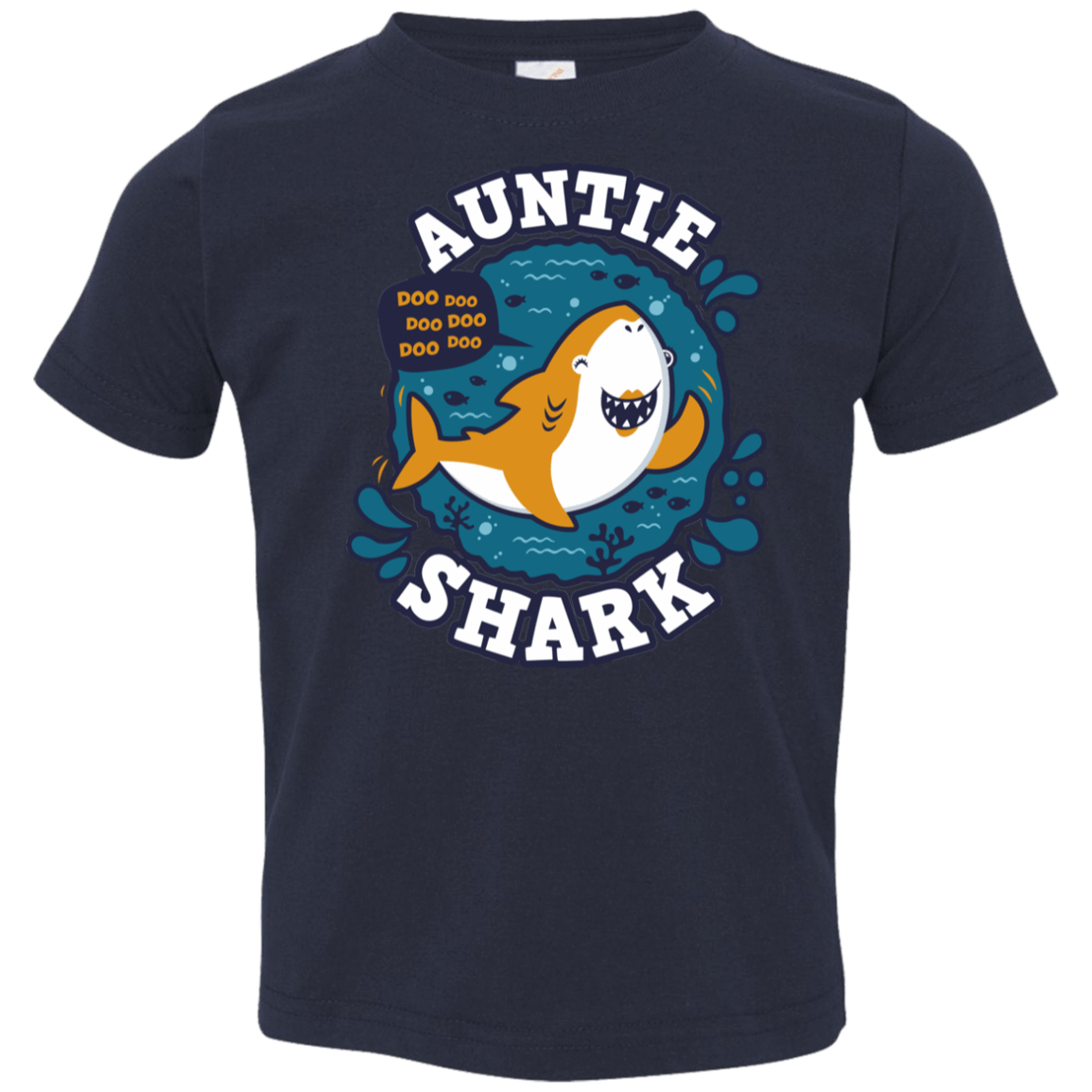 T-Shirts Navy / 2T Shark Family Trazo - Auntie Toddler Premium T-Shirt