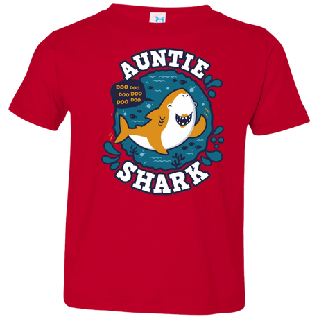 T-Shirts Red / 2T Shark Family Trazo - Auntie Toddler Premium T-Shirt