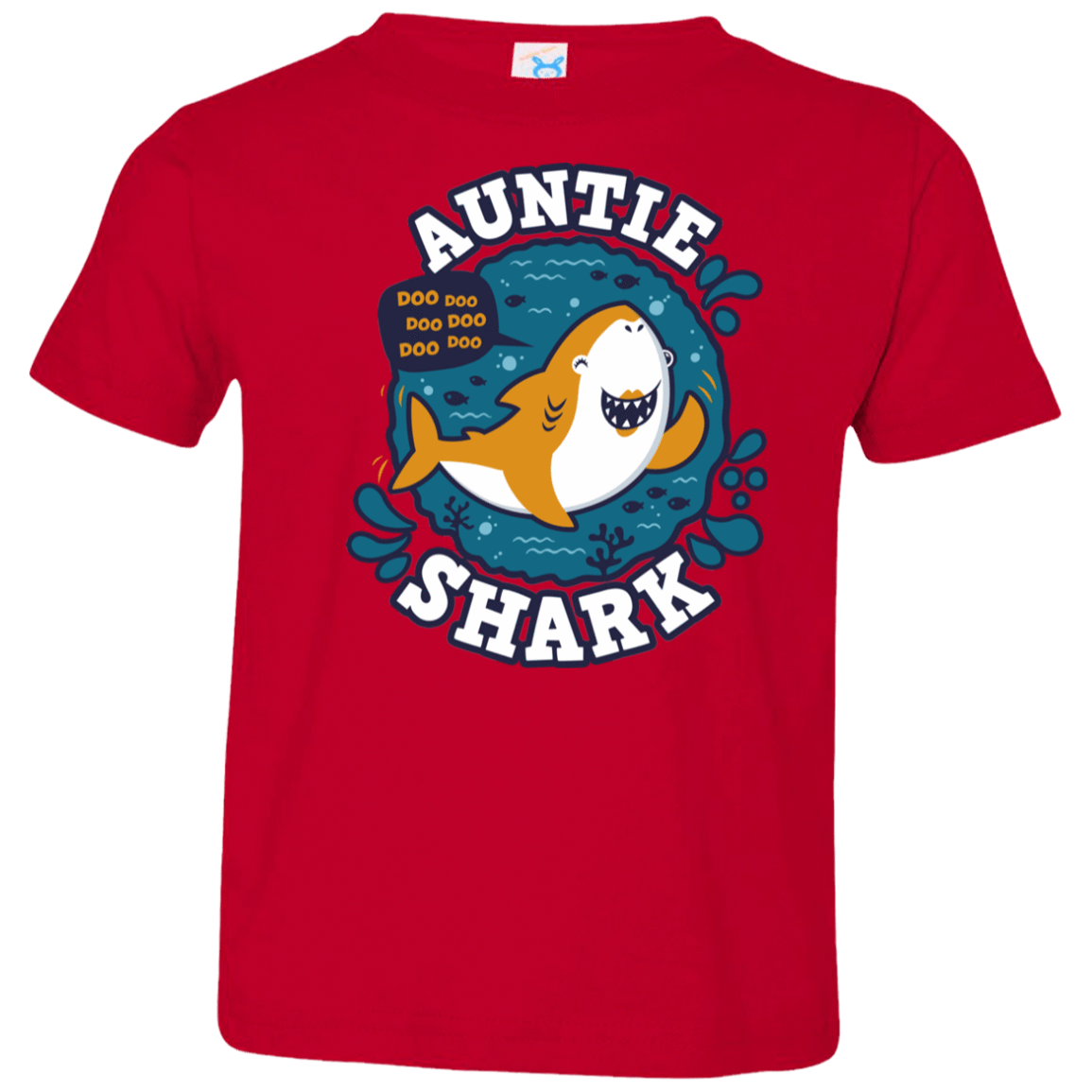 T-Shirts Red / 2T Shark Family Trazo - Auntie Toddler Premium T-Shirt