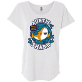 T-Shirts Heather White / X-Small Shark Family Trazo - Auntie Triblend Dolman Sleeve