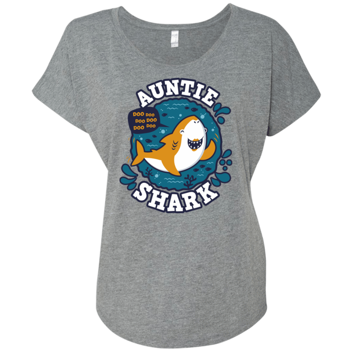 T-Shirts Premium Heather / X-Small Shark Family Trazo - Auntie Triblend Dolman Sleeve
