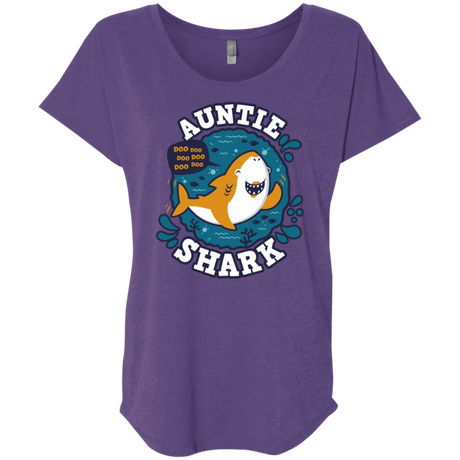 T-Shirts Purple Rush / X-Small Shark Family Trazo - Auntie Triblend Dolman Sleeve