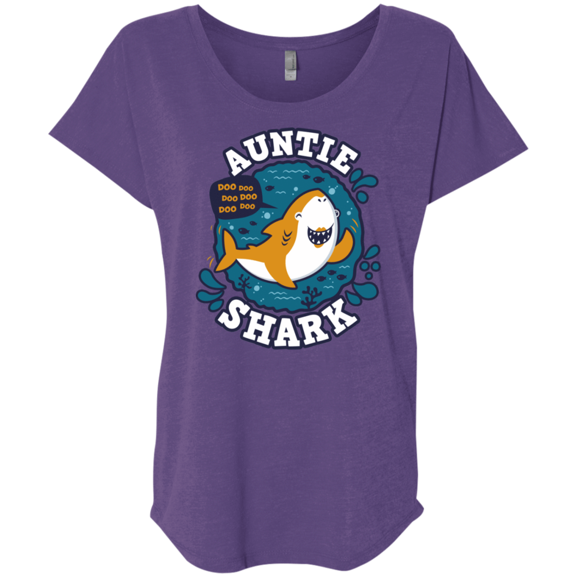 T-Shirts Purple Rush / X-Small Shark Family Trazo - Auntie Triblend Dolman Sleeve