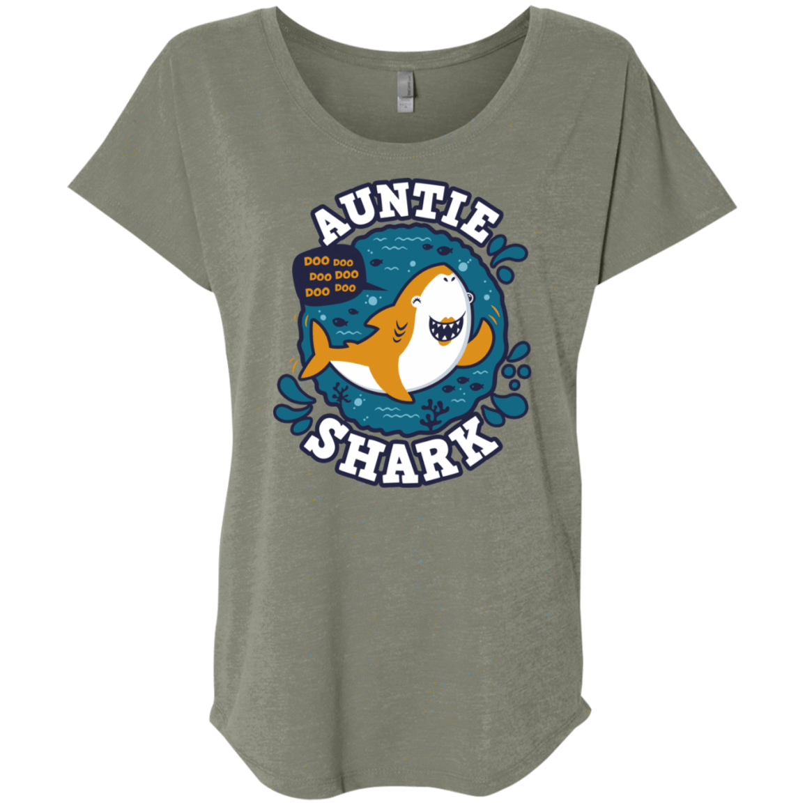 T-Shirts Venetian Grey / X-Small Shark Family Trazo - Auntie Triblend Dolman Sleeve