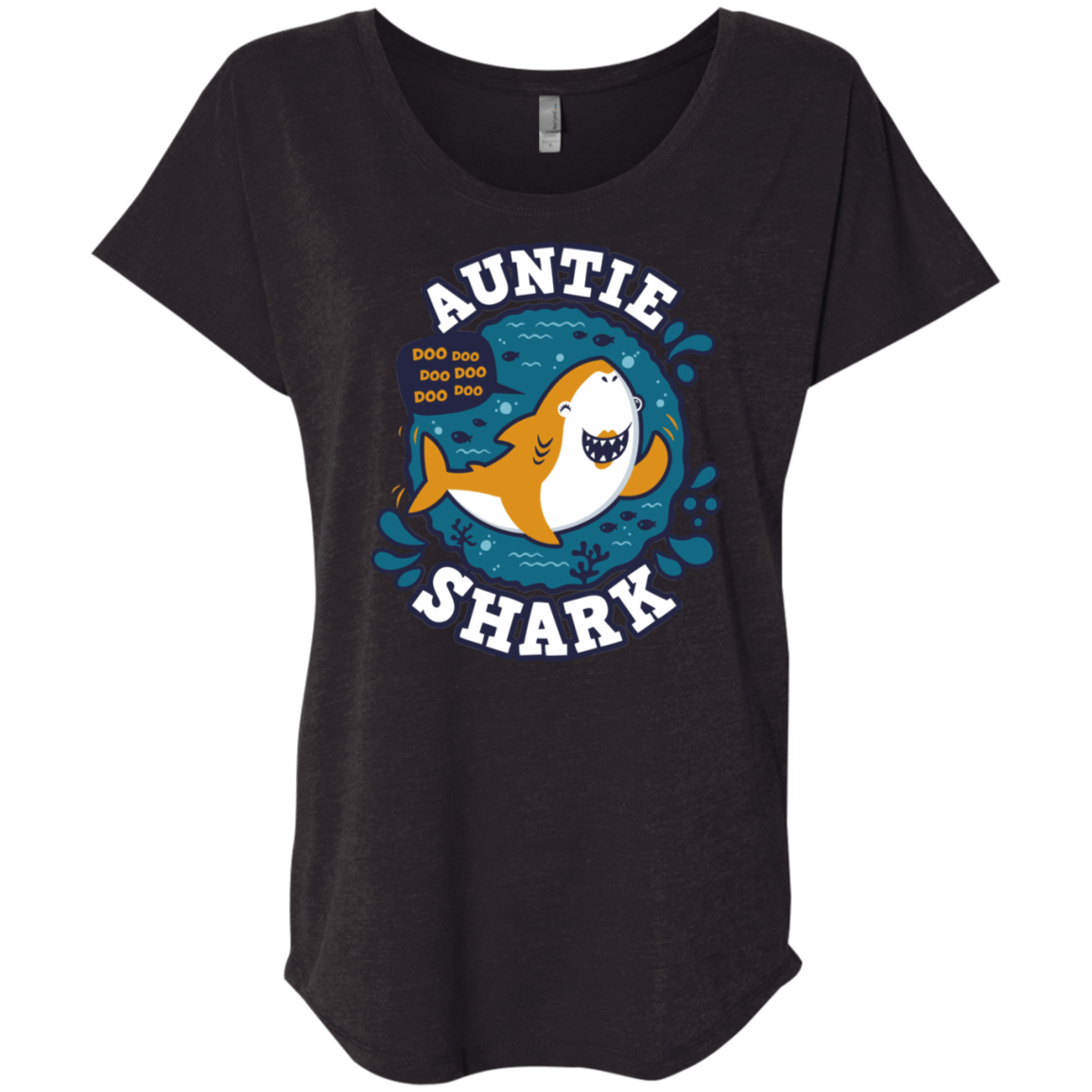 T-Shirts Vintage Black / X-Small Shark Family Trazo - Auntie Triblend Dolman Sleeve