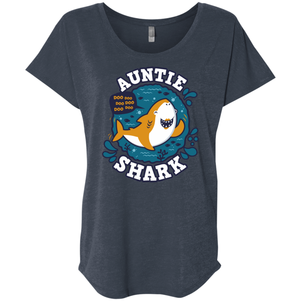 T-Shirts Vintage Navy / X-Small Shark Family Trazo - Auntie Triblend Dolman Sleeve