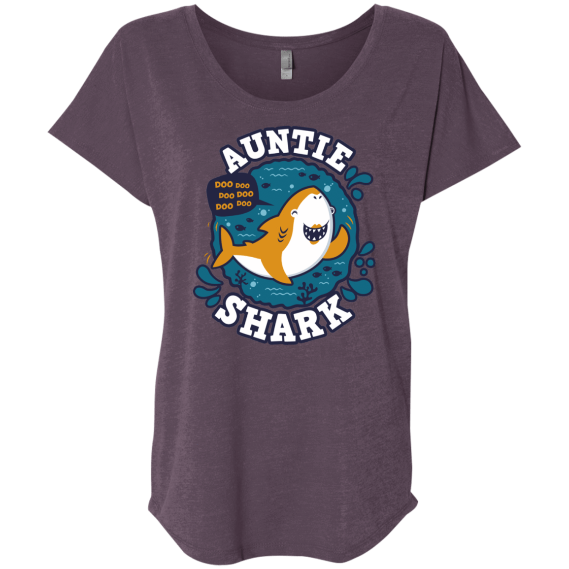 T-Shirts Vintage Purple / X-Small Shark Family Trazo - Auntie Triblend Dolman Sleeve