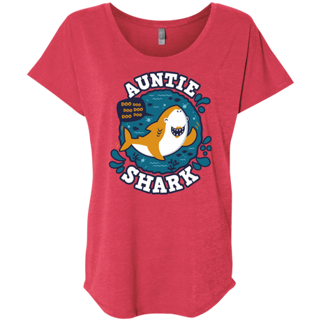 T-Shirts Vintage Red / X-Small Shark Family Trazo - Auntie Triblend Dolman Sleeve