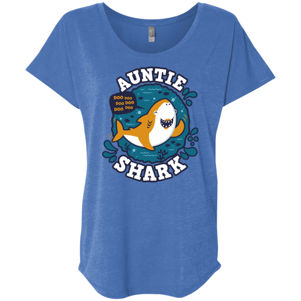 T-Shirts Vintage Royal / X-Small Shark Family Trazo - Auntie Triblend Dolman Sleeve