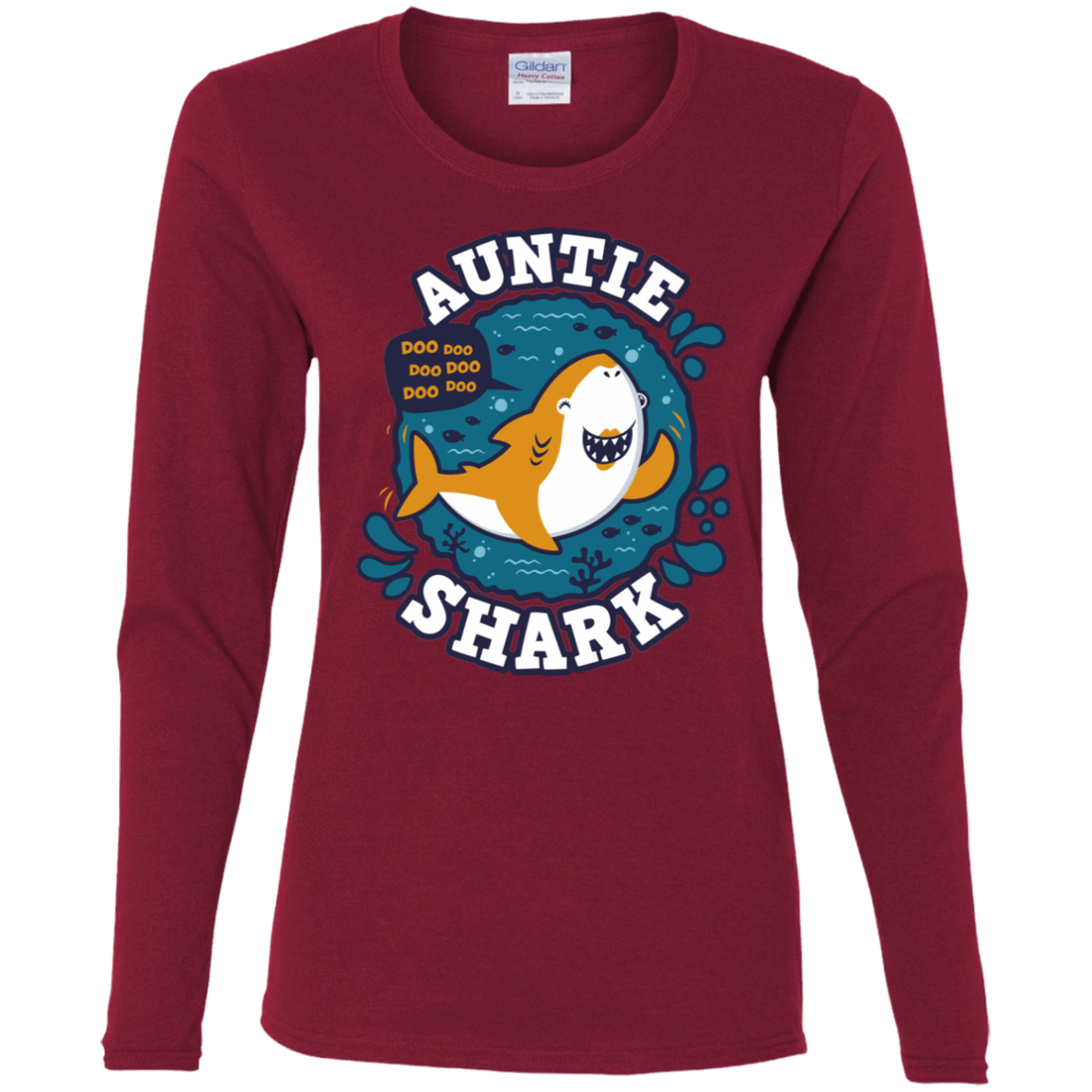 T-Shirts Cardinal / S Shark Family Trazo - Auntie Women's Long Sleeve T-Shirt