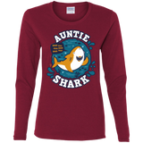 T-Shirts Cardinal / S Shark Family Trazo - Auntie Women's Long Sleeve T-Shirt