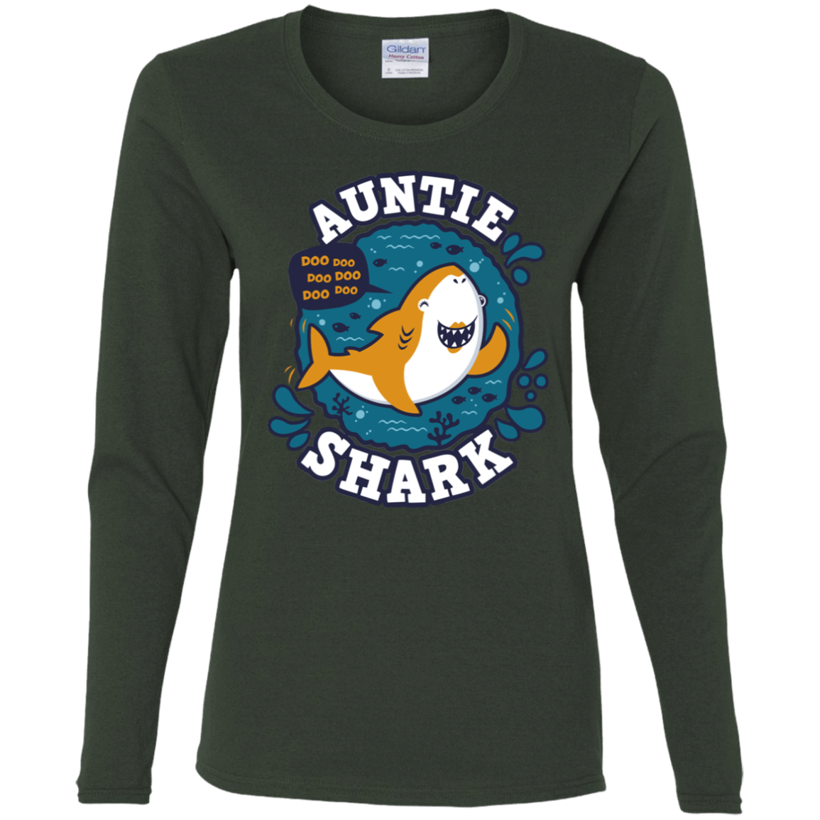 T-Shirts Forest / S Shark Family Trazo - Auntie Women's Long Sleeve T-Shirt