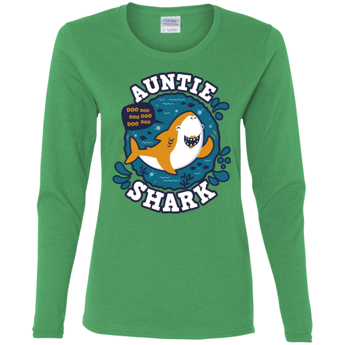 T-Shirts Irish Green / S Shark Family Trazo - Auntie Women's Long Sleeve T-Shirt