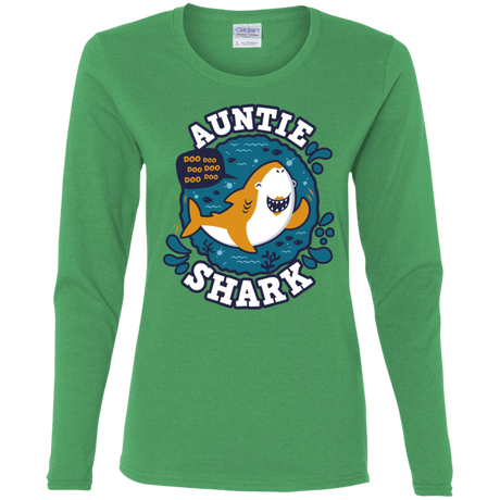 T-Shirts Irish Green / S Shark Family Trazo - Auntie Women's Long Sleeve T-Shirt