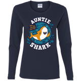 T-Shirts Navy / S Shark Family Trazo - Auntie Women's Long Sleeve T-Shirt