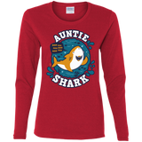 T-Shirts Red / S Shark Family Trazo - Auntie Women's Long Sleeve T-Shirt