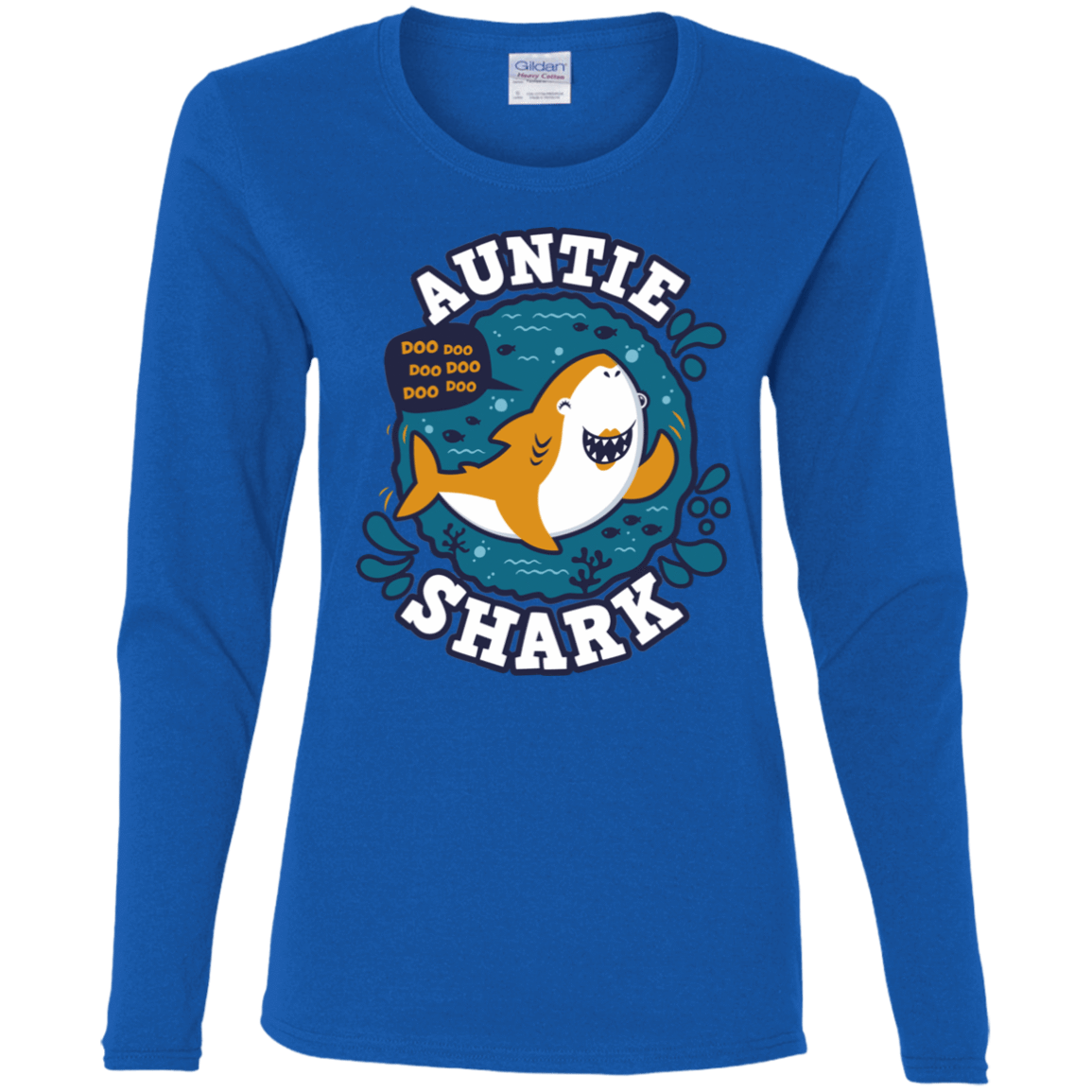 T-Shirts Royal / S Shark Family Trazo - Auntie Women's Long Sleeve T-Shirt