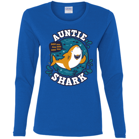 T-Shirts Royal / S Shark Family Trazo - Auntie Women's Long Sleeve T-Shirt