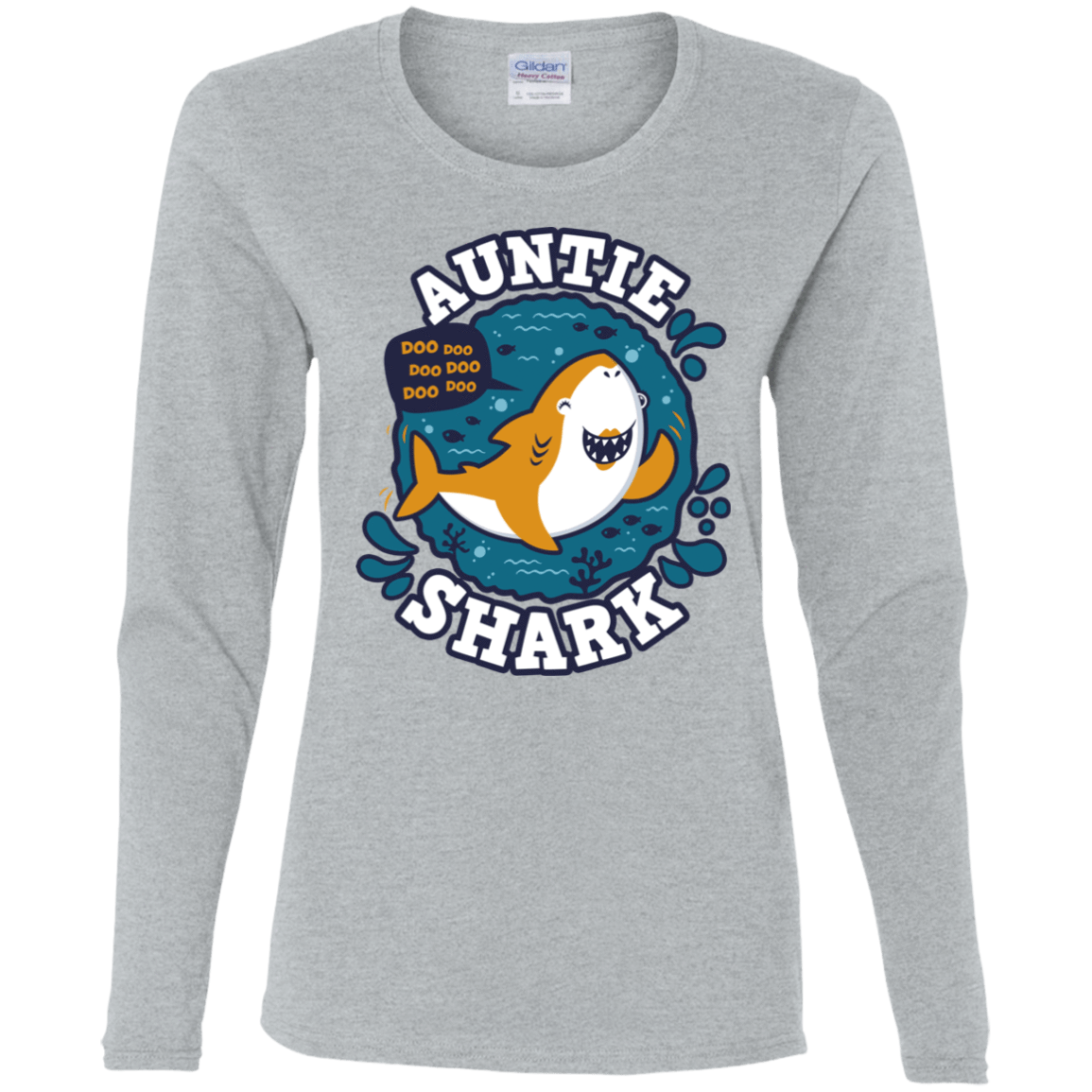 T-Shirts Sport Grey / S Shark Family Trazo - Auntie Women's Long Sleeve T-Shirt