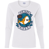 T-Shirts White / S Shark Family Trazo - Auntie Women's Long Sleeve T-Shirt