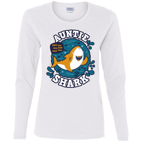 T-Shirts White / S Shark Family Trazo - Auntie Women's Long Sleeve T-Shirt