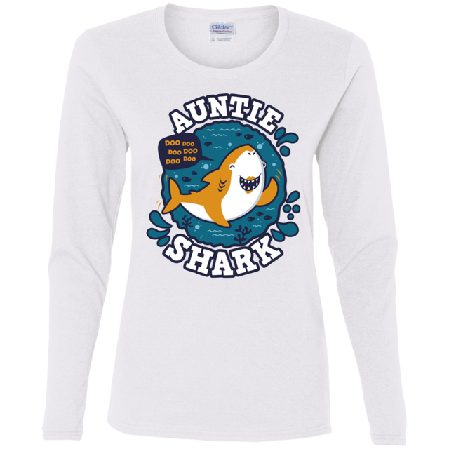 T-Shirts White / S Shark Family Trazo - Auntie Women's Long Sleeve T-Shirt