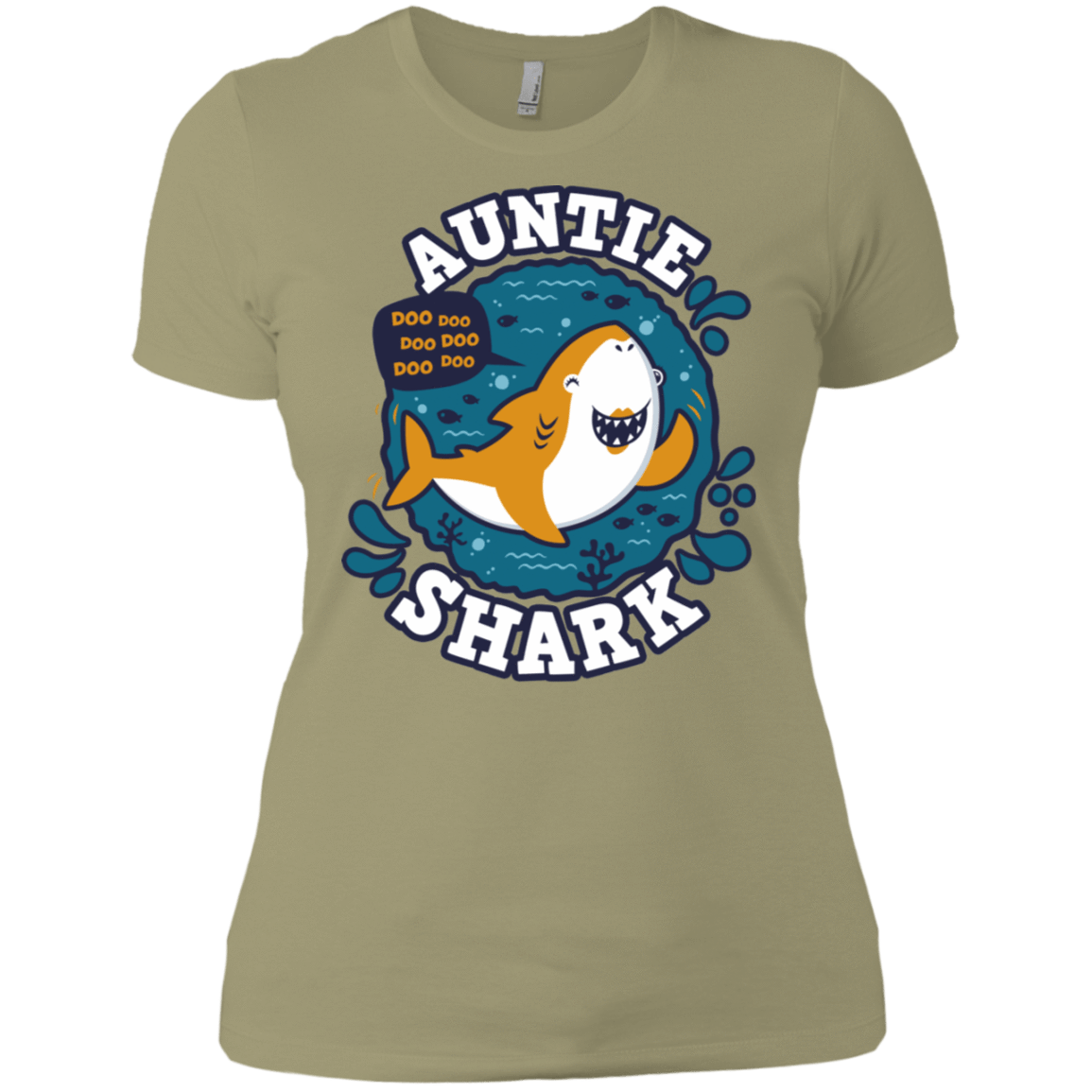 T-Shirts Light Olive / X-Small Shark Family Trazo - Auntie Women's Premium T-Shirt