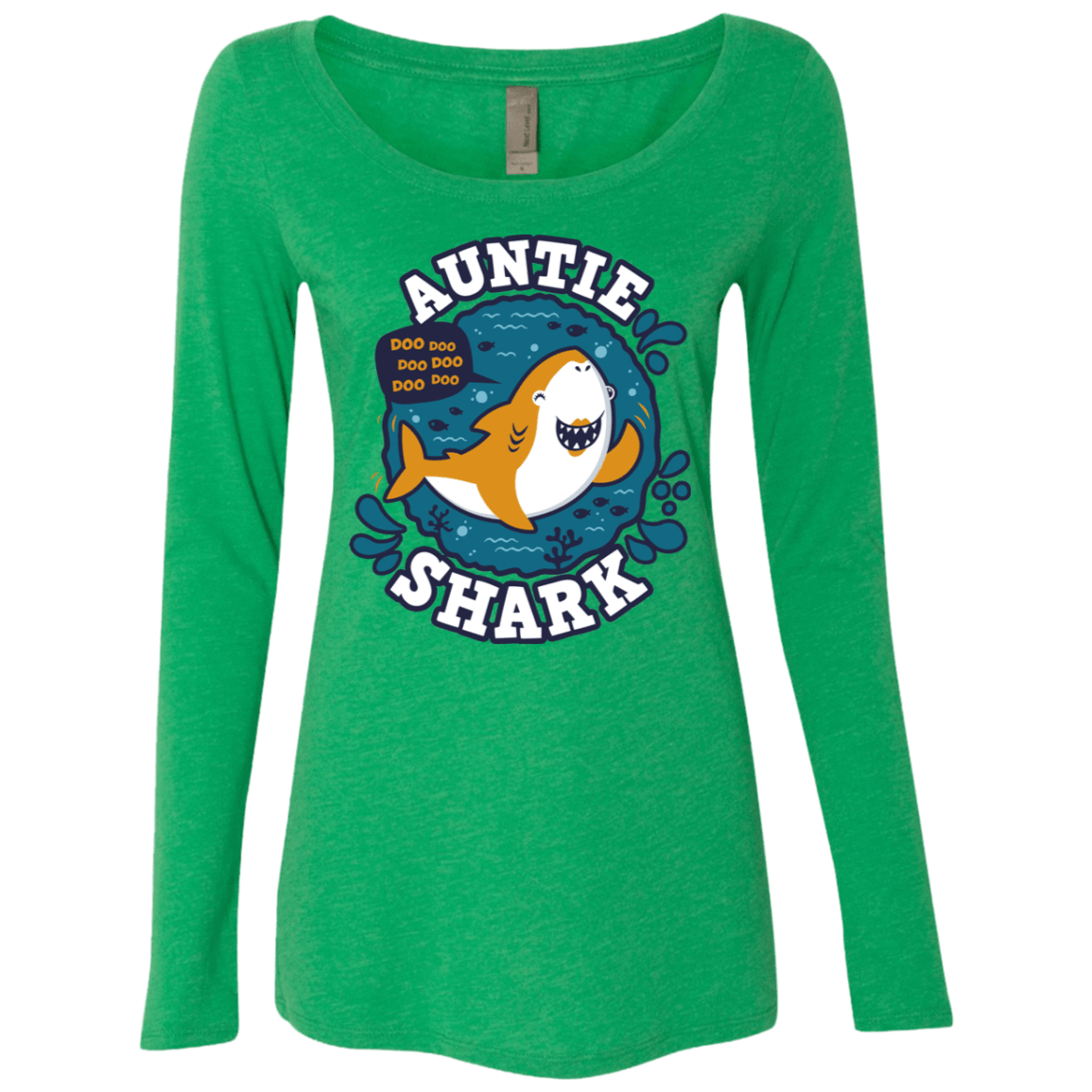 T-Shirts Envy / S Shark Family Trazo - Auntie Women's Triblend Long Sleeve Shirt