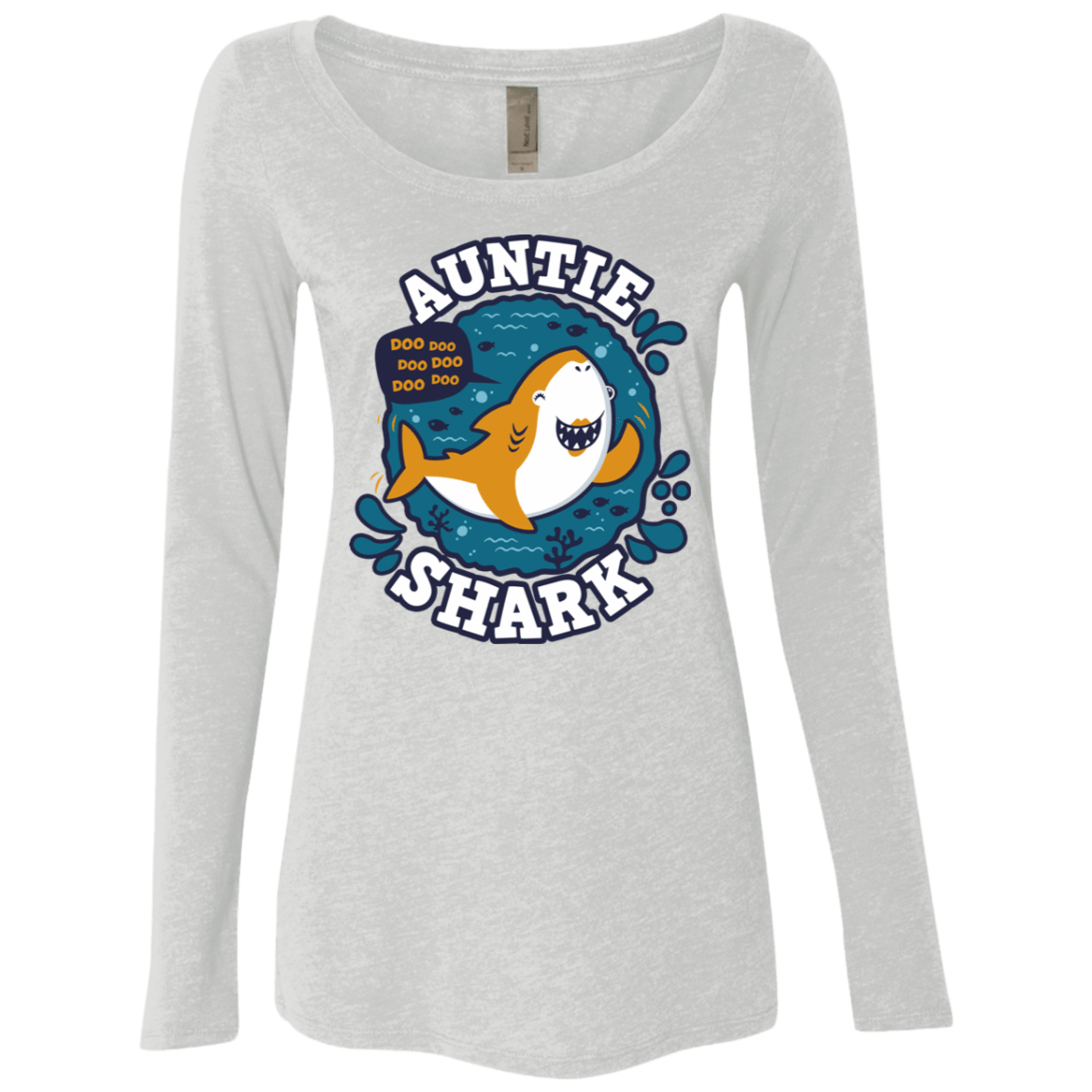 T-Shirts Heather White / S Shark Family Trazo - Auntie Women's Triblend Long Sleeve Shirt