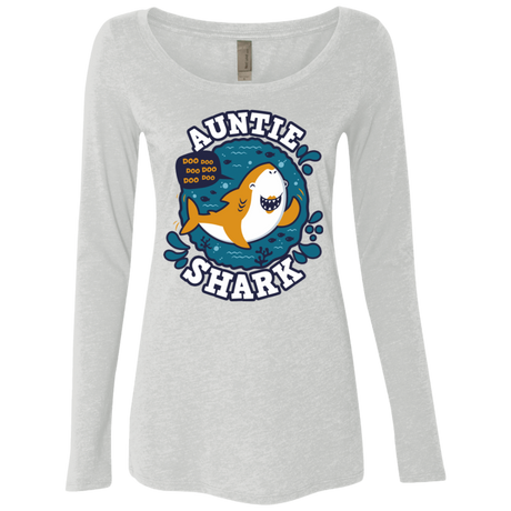 T-Shirts Heather White / S Shark Family Trazo - Auntie Women's Triblend Long Sleeve Shirt