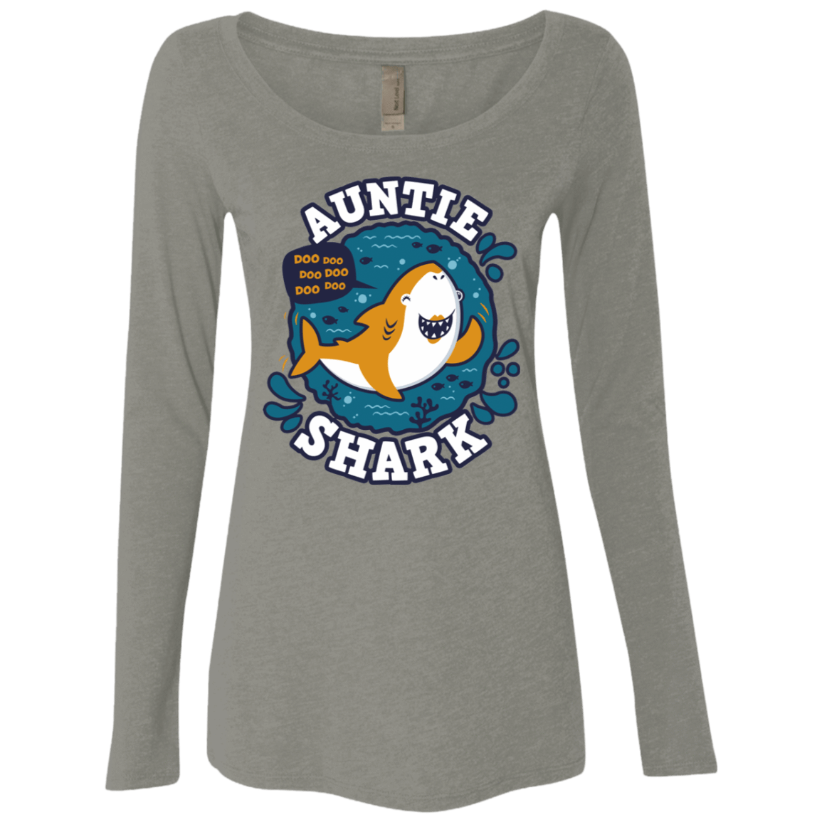 T-Shirts Venetian Grey / S Shark Family Trazo - Auntie Women's Triblend Long Sleeve Shirt