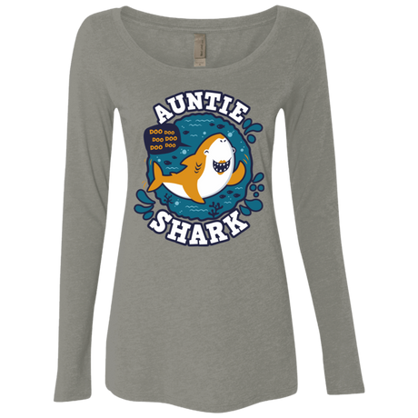 T-Shirts Venetian Grey / S Shark Family Trazo - Auntie Women's Triblend Long Sleeve Shirt