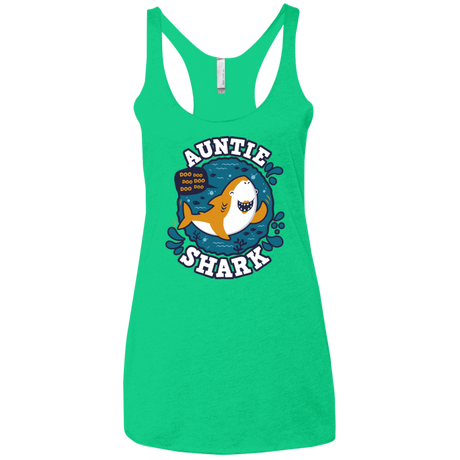 T-Shirts Envy / X-Small Shark Family Trazo - Auntie Women's Triblend Racerback Tank