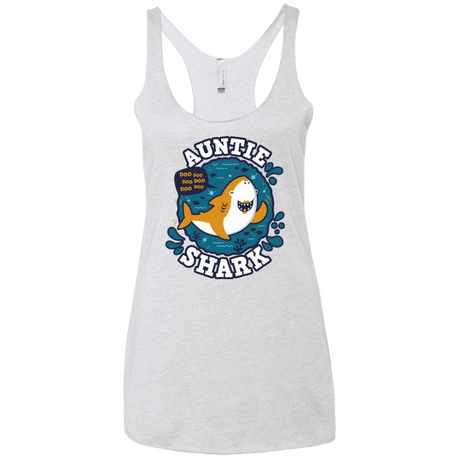 T-Shirts Heather White / X-Small Shark Family Trazo - Auntie Women's Triblend Racerback Tank