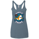 T-Shirts Indigo / X-Small Shark Family Trazo - Auntie Women's Triblend Racerback Tank