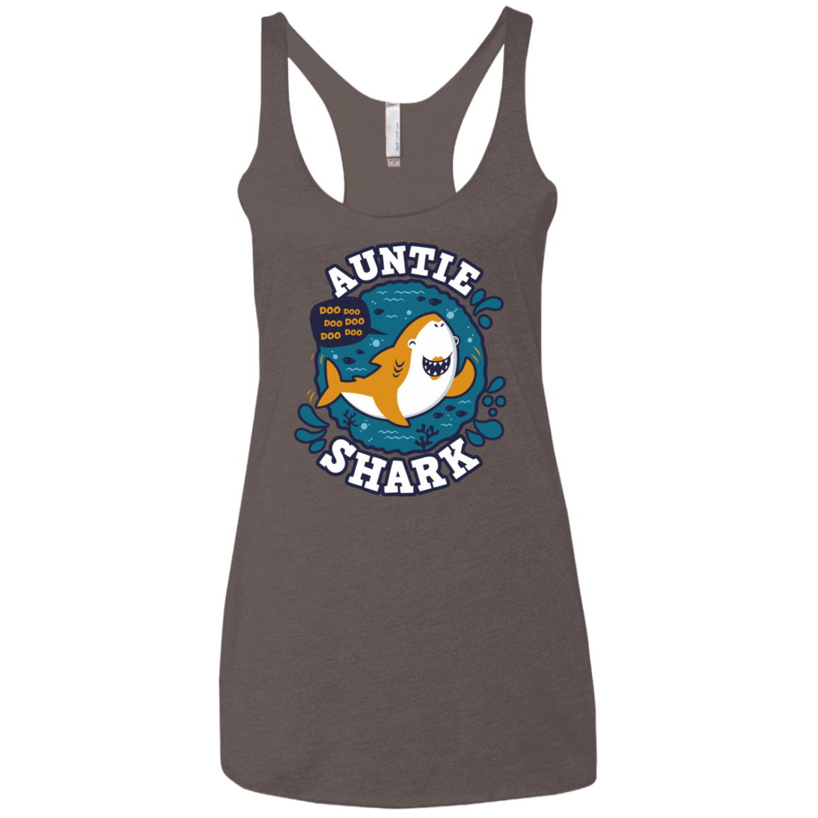 T-Shirts Macchiato / X-Small Shark Family Trazo - Auntie Women's Triblend Racerback Tank