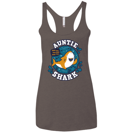 T-Shirts Macchiato / X-Small Shark Family Trazo - Auntie Women's Triblend Racerback Tank