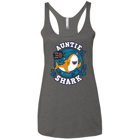 T-Shirts Premium Heather / X-Small Shark Family Trazo - Auntie Women's Triblend Racerback Tank