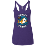 T-Shirts Purple Rush / X-Small Shark Family Trazo - Auntie Women's Triblend Racerback Tank