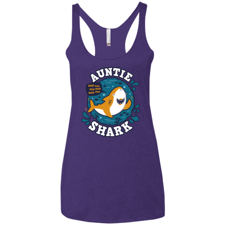 T-Shirts Purple Rush / X-Small Shark Family Trazo - Auntie Women's Triblend Racerback Tank